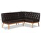 Baxton Studio Riordan Mid-Century Dark Brown Faux Leather and Walnut Brown Wood 2-PC Dining Nook Banquette Set 186-11358-Zoro - alternate 6